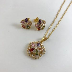 necklace and earrings flower sets.
